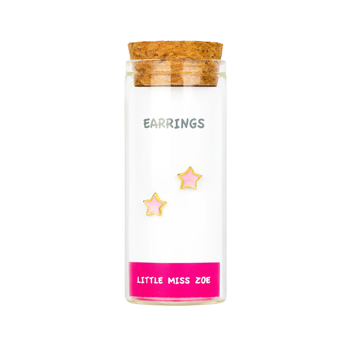 Pink Star Stud Earrings in a Bottle by Little Miss Zoe