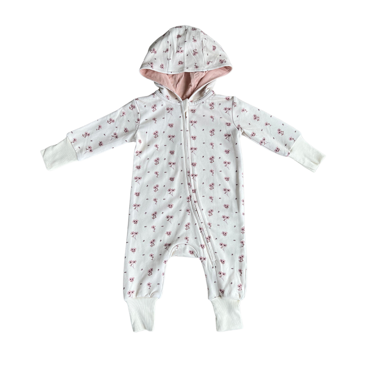 Zip Romper - Mini Floral in Cream by babysprouts
