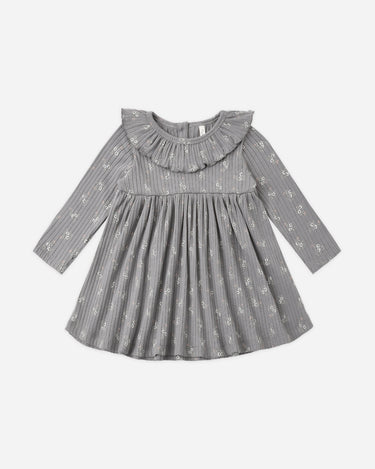 Ruffle Collar Dress || Slate Bloom by Rylee + Cru