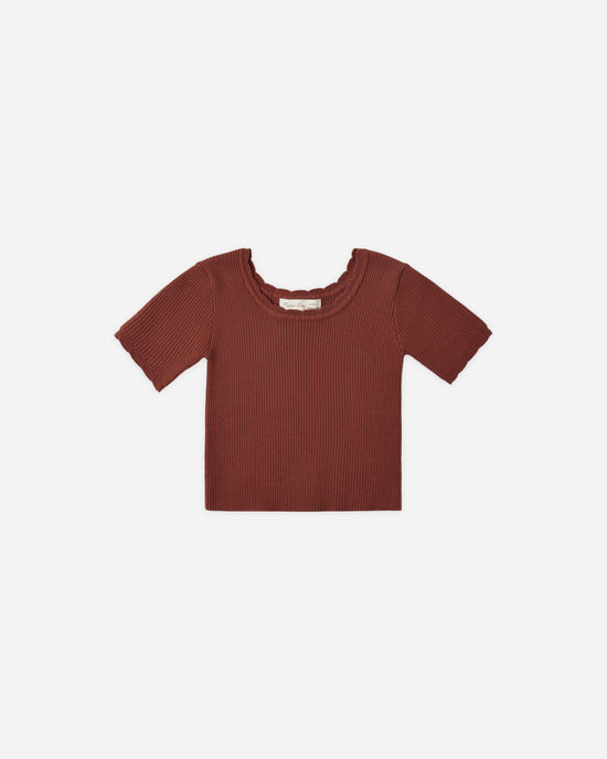 Scallop Tee || Brick by Rylee + Cru
