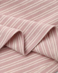 Ribbed Long Sleeve Dress || Dusty Rose Microstripe by Quincy Mae