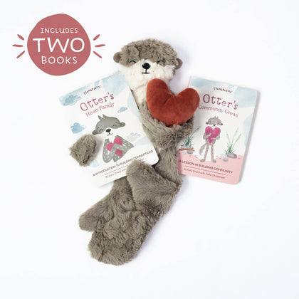 Otter's Building Connections Plush Snuggler Set + 2 books! by Slumberkins