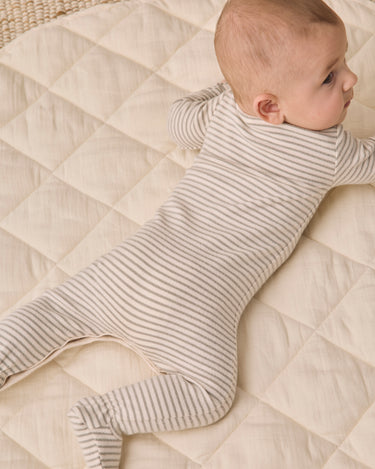Baby Footie || Laurel Microstripe by Quincy Mae