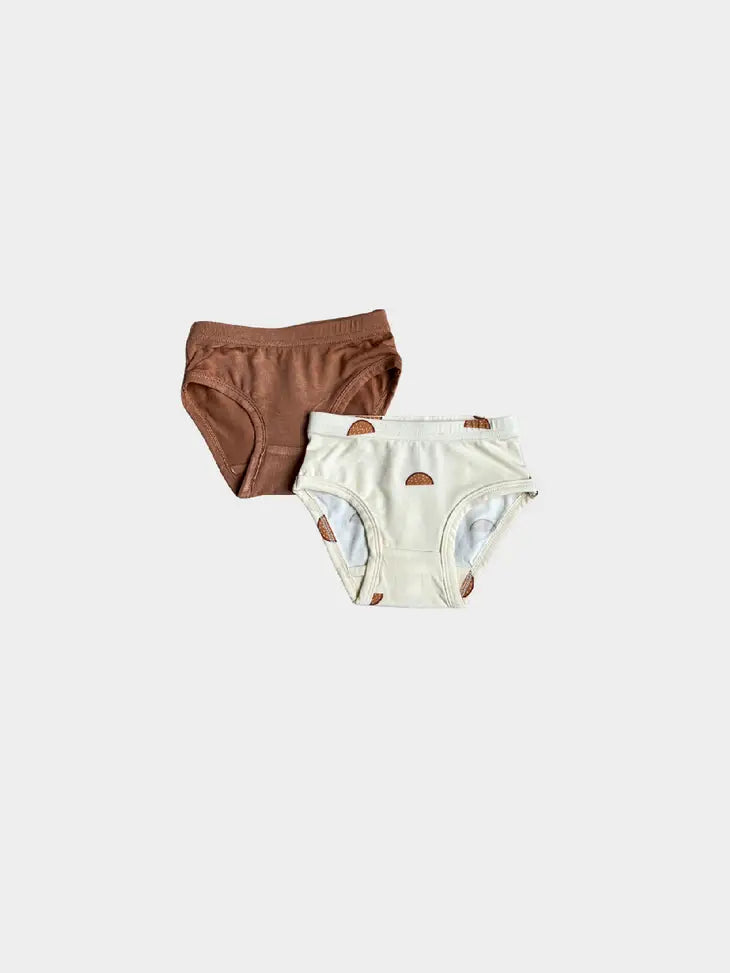Girl's Underwear Set in Abstract Suns & Caramel by babysprouts