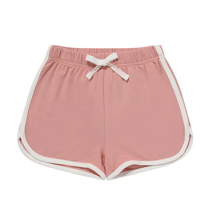 Dusty Rose Bamboo Terry Track Shorts by Emerson and Friends