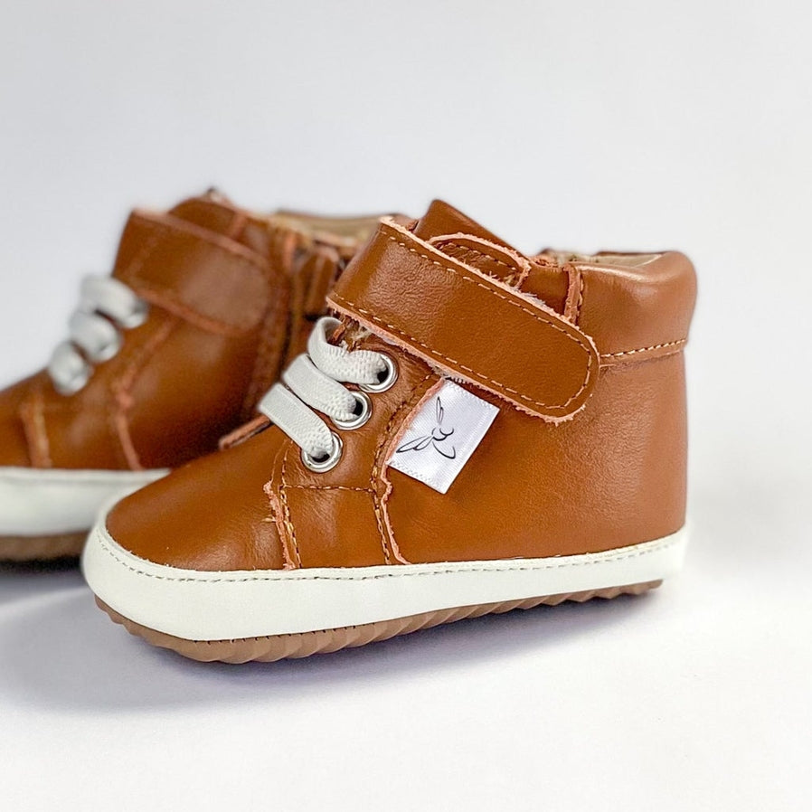 Brown High Top Shoes by Little Love Bug