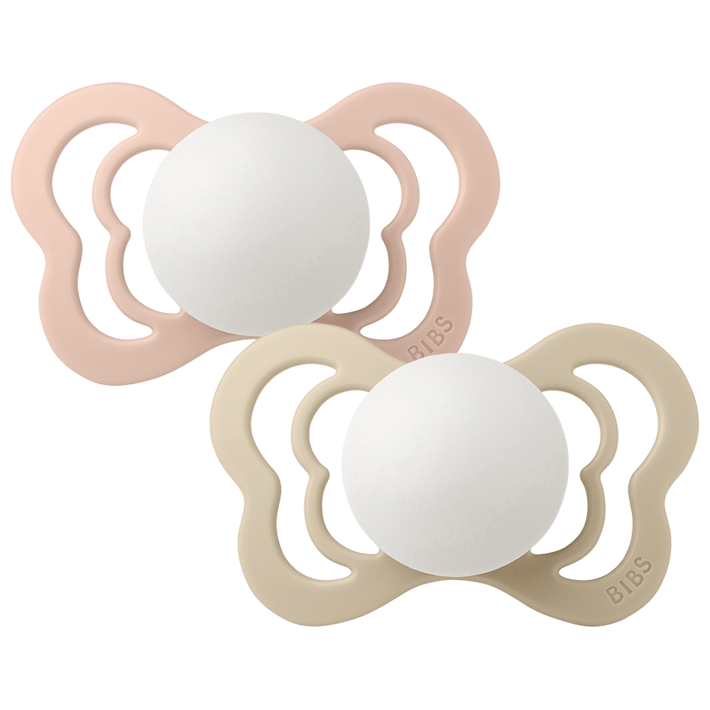 Couture GLOW Pacifiers 2 Pk- Blush/Vanilla by Bibs