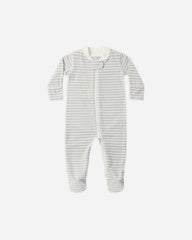 Zip Long Sleeve Sleeper Footie || Cloud Stripe by Quincy Mae