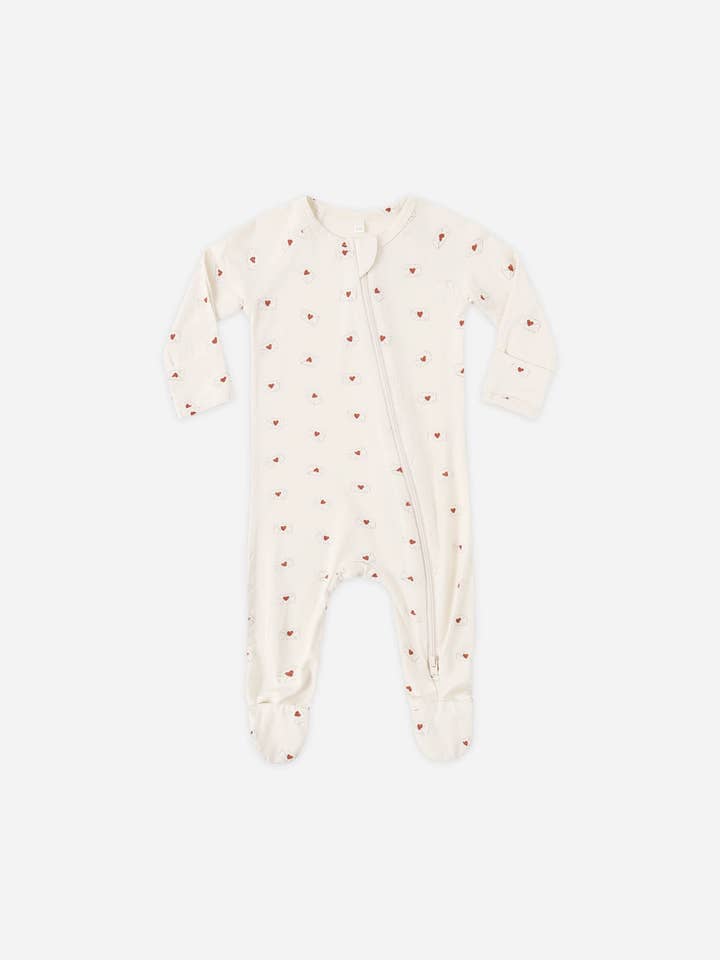 Bamboo Zip Footie || Valentine by Quincy Mae