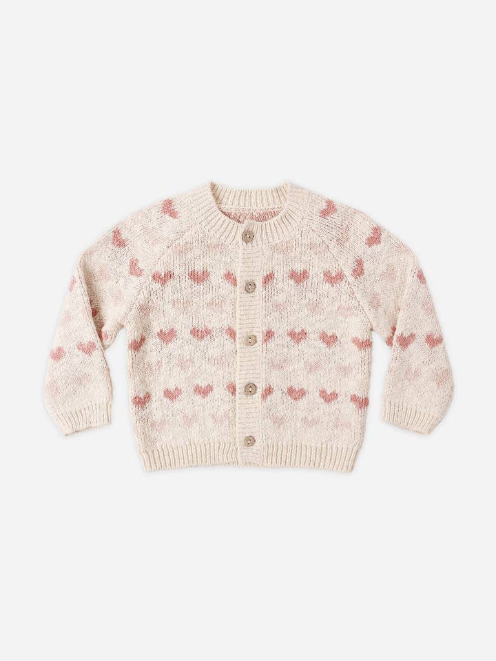 Knit Cardigan || Hearts by Quincy Mae