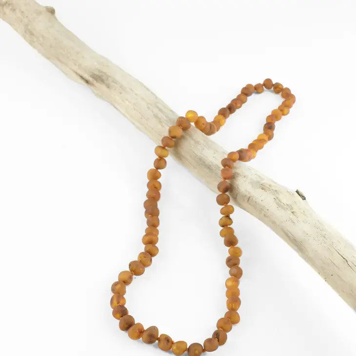 Raw Cognac Amber Necklace by CanyonLeaf