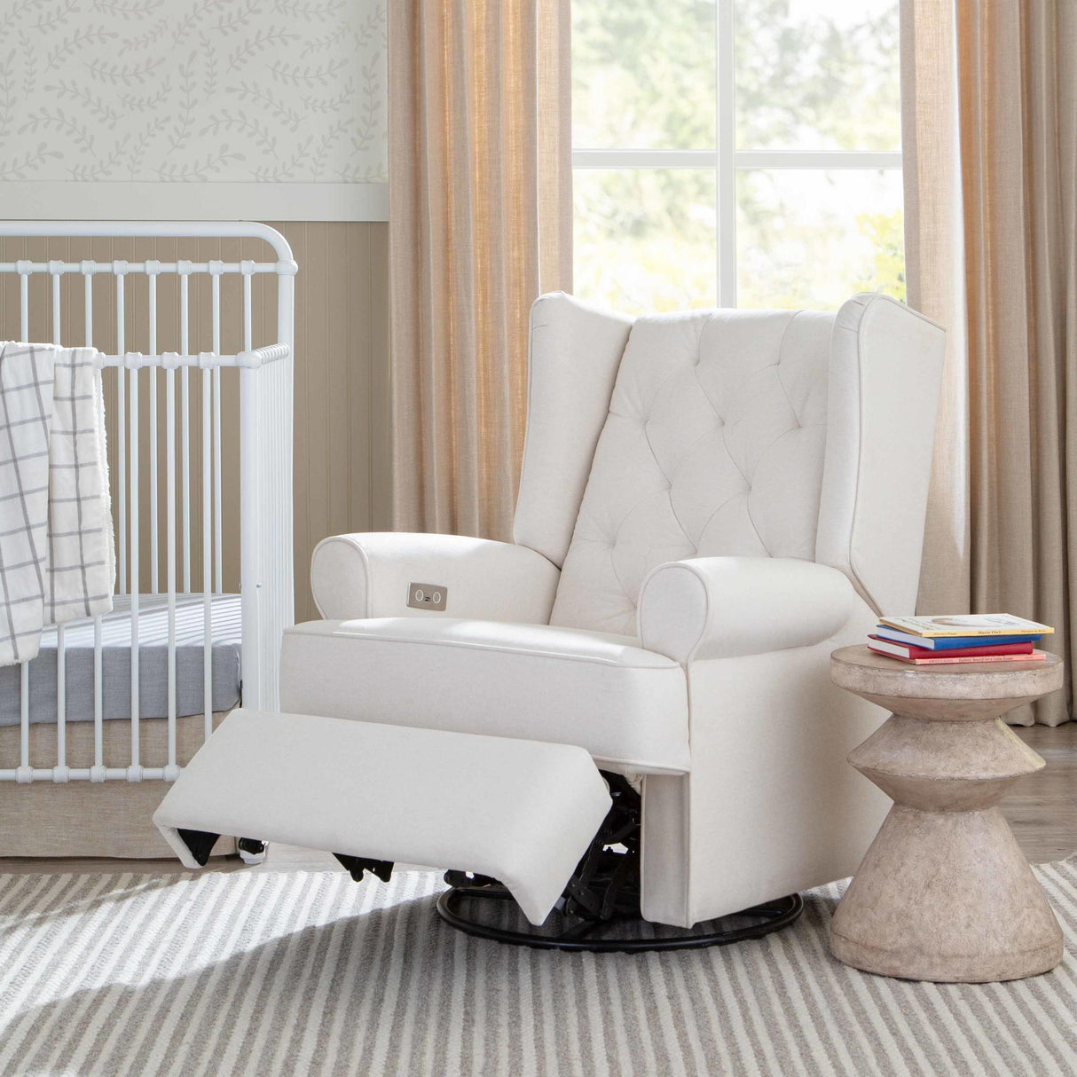 Namesake Harbour Electronic Recliner and Swivel Glider in Eco-Performance Fabric with USB port | Water Repellent & Stain Resistant