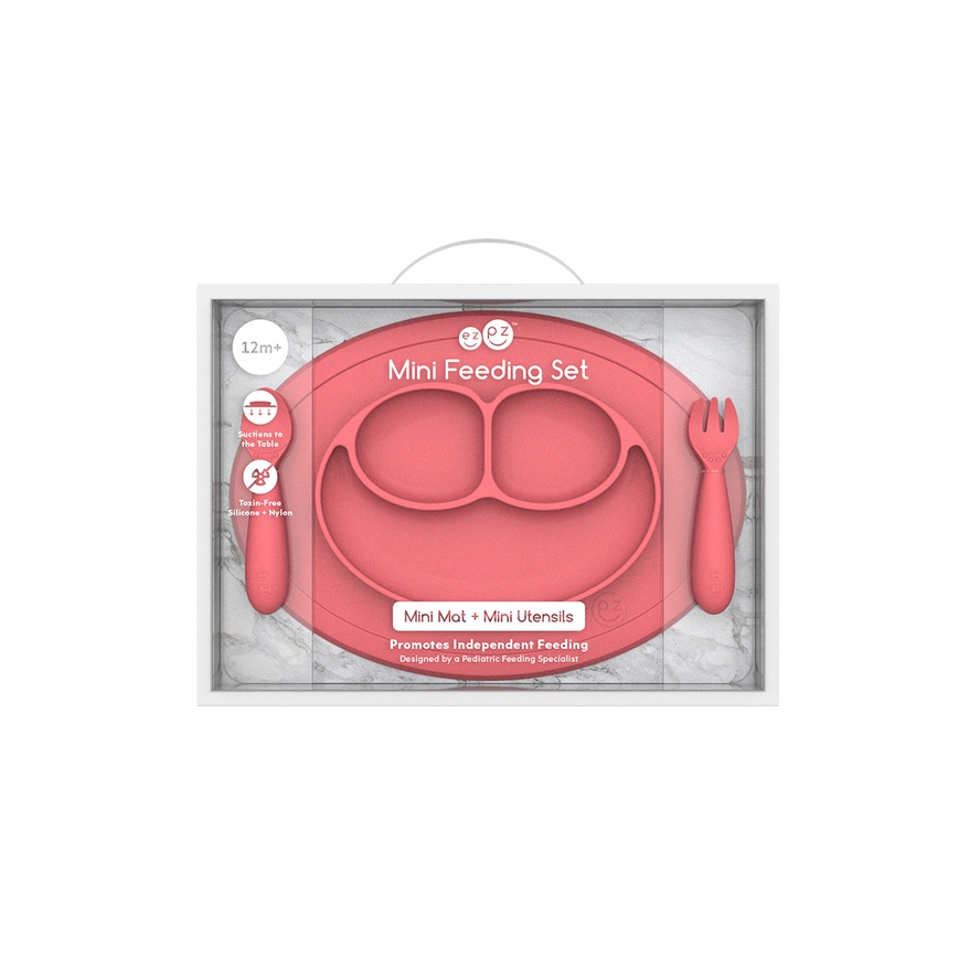 Mini Feeding Set (Toddler 12+ Months) - Coral by EZPZ