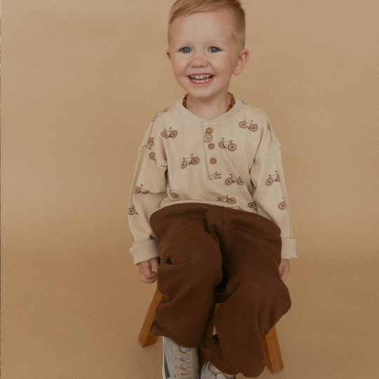 Organic Fleece Jogger Pants - Dark Brown by Makemake