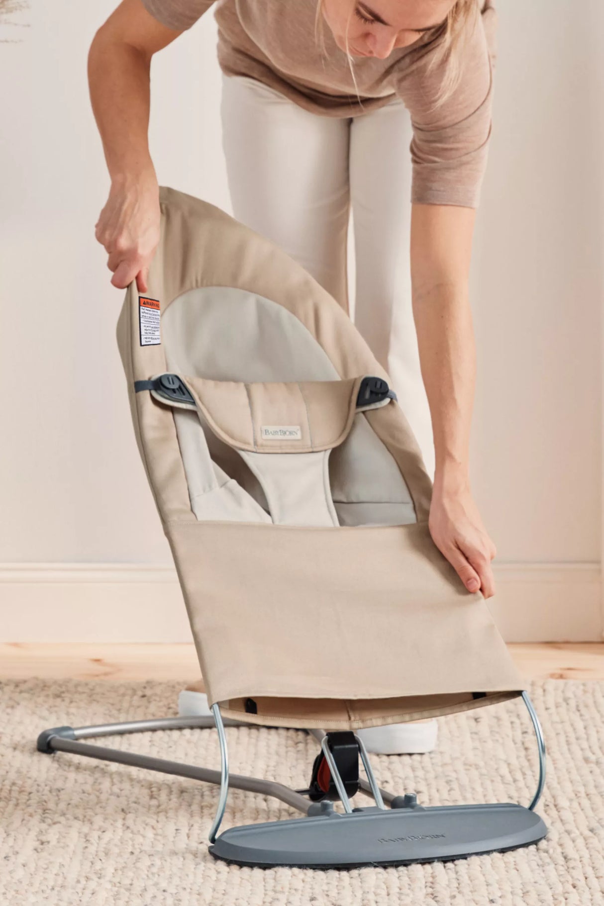 Bouncer Balance Soft - Cotton in Khaki/Beige by BabyBjorn