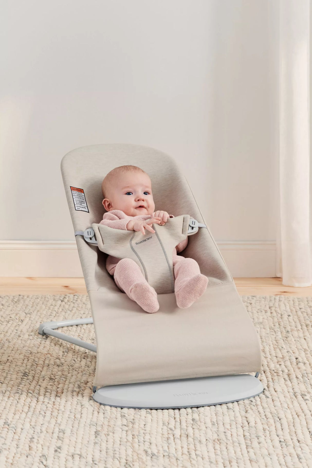 Bouncer Bliss - 3D Jersey in Light Beige by BabyBjorn