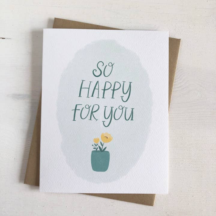 So Happy for You- Congratulations Potted Plant Card