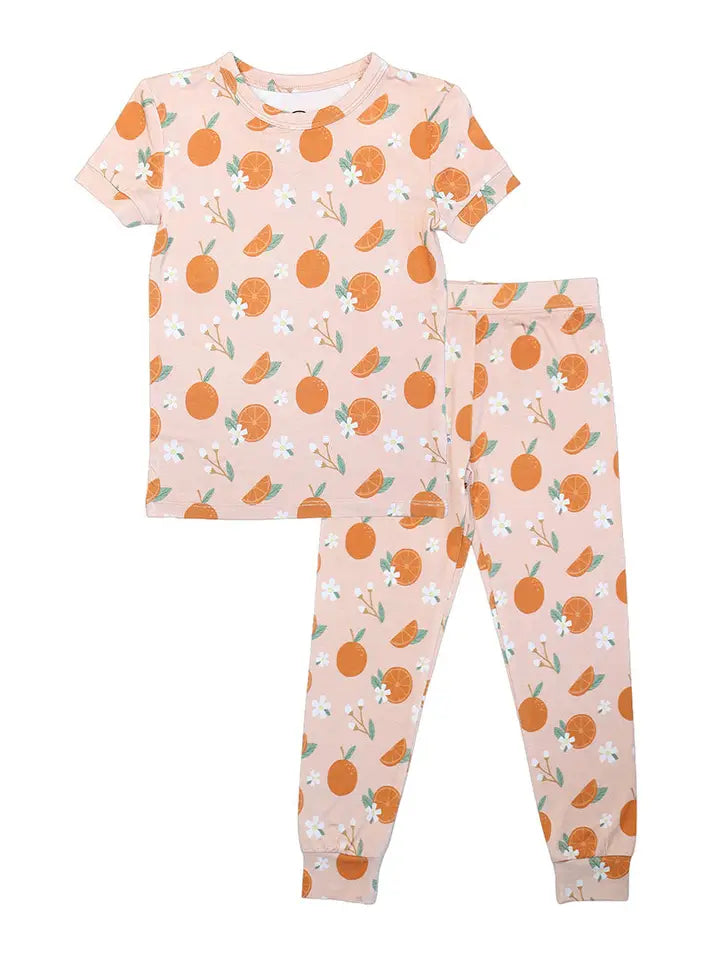 Freshly Squeezed Oranges Bamboo Toddler Pajamas Sleepwear Set by Emerson & Friends
