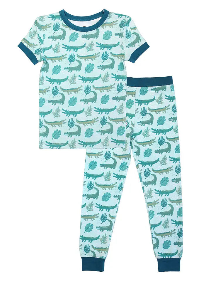Later Gator Alligator Kids Bamboo Pajamas Sleepwear Set by Emerson and Friends
