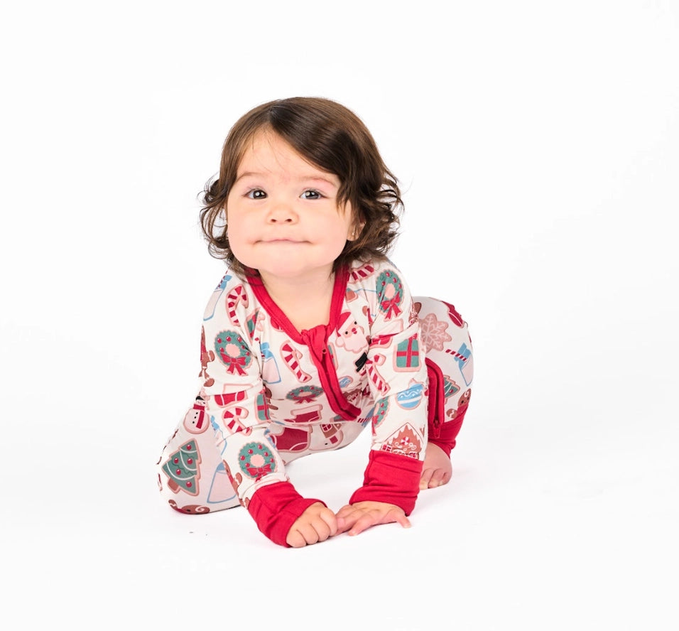 Milk and Cookies Christmas Holiday Bamboo Baby Pajamas by Emerson and Friends