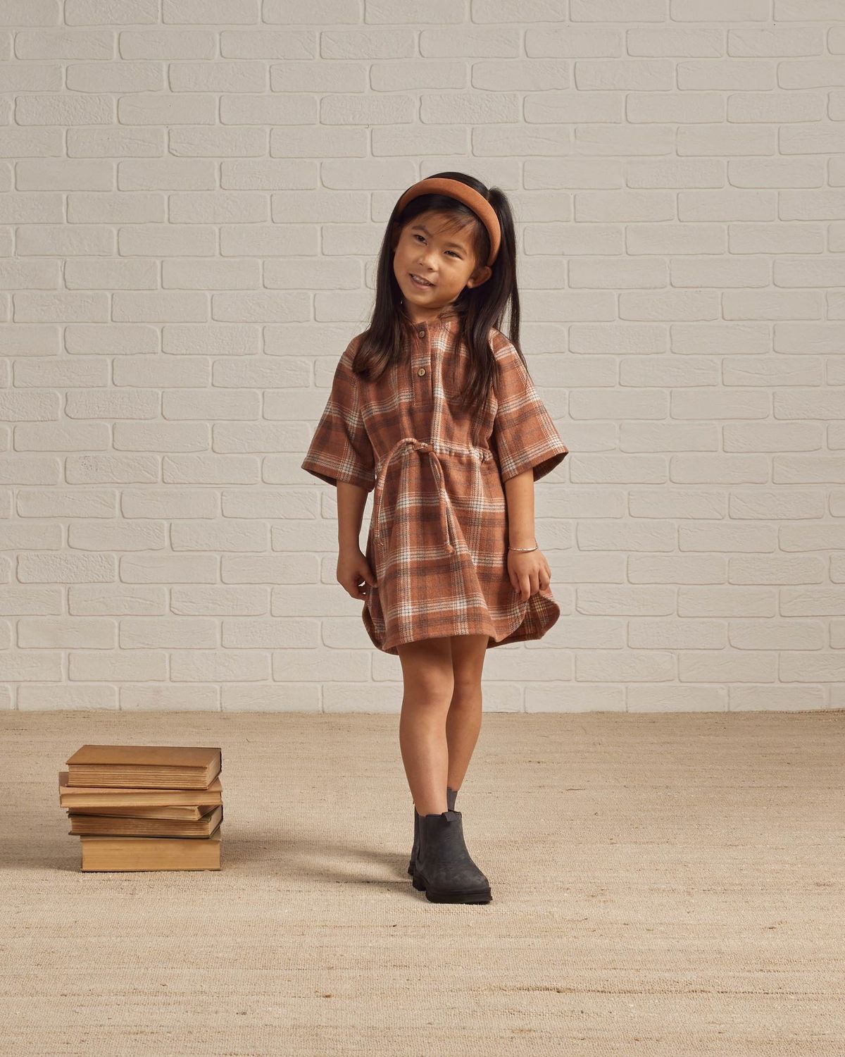 eleni dress || brown plaid by Rylee + Cru