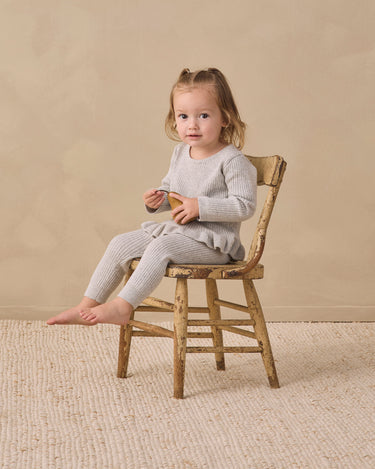 Rib Knit Legging || Heathered Fog by Quincy Mae