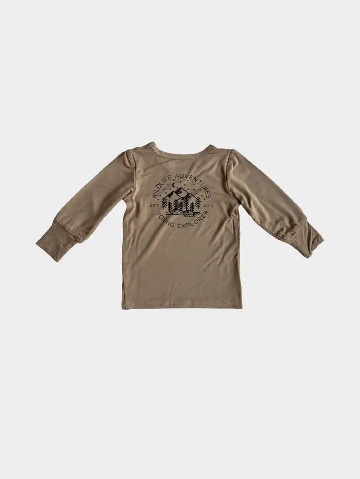 Kids Longsleeve Screen-Printed Tee in Wildlife Adventure by babysprouts