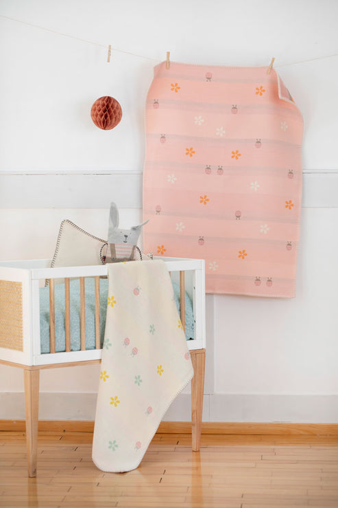 Lena Baby Blanket- Rose Ladybugs by Indigo 11