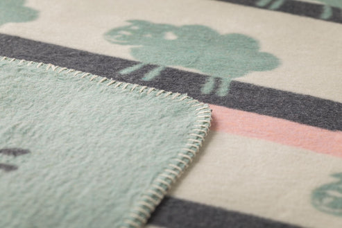 Mila Baby Blanket- Green Sheep All Over by Indigo 11