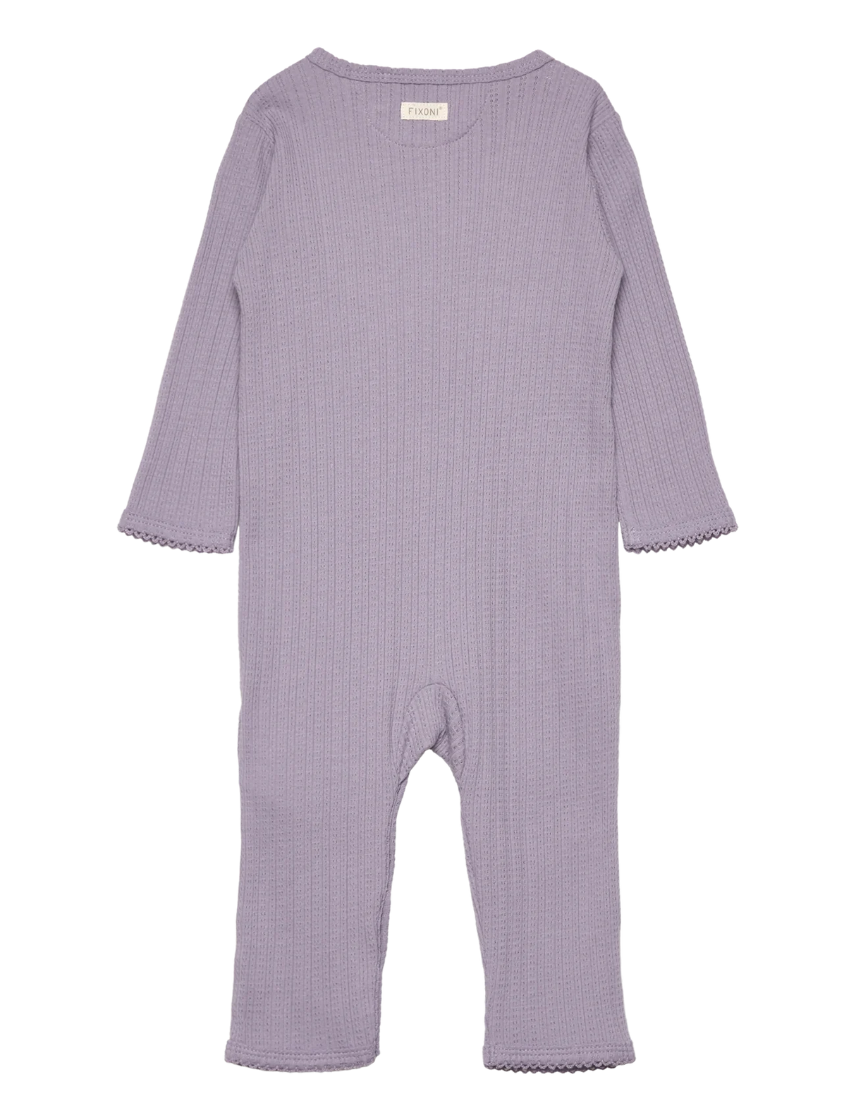 Long Sleeve Pointelle Romper - Lavender Gray by Fixoni