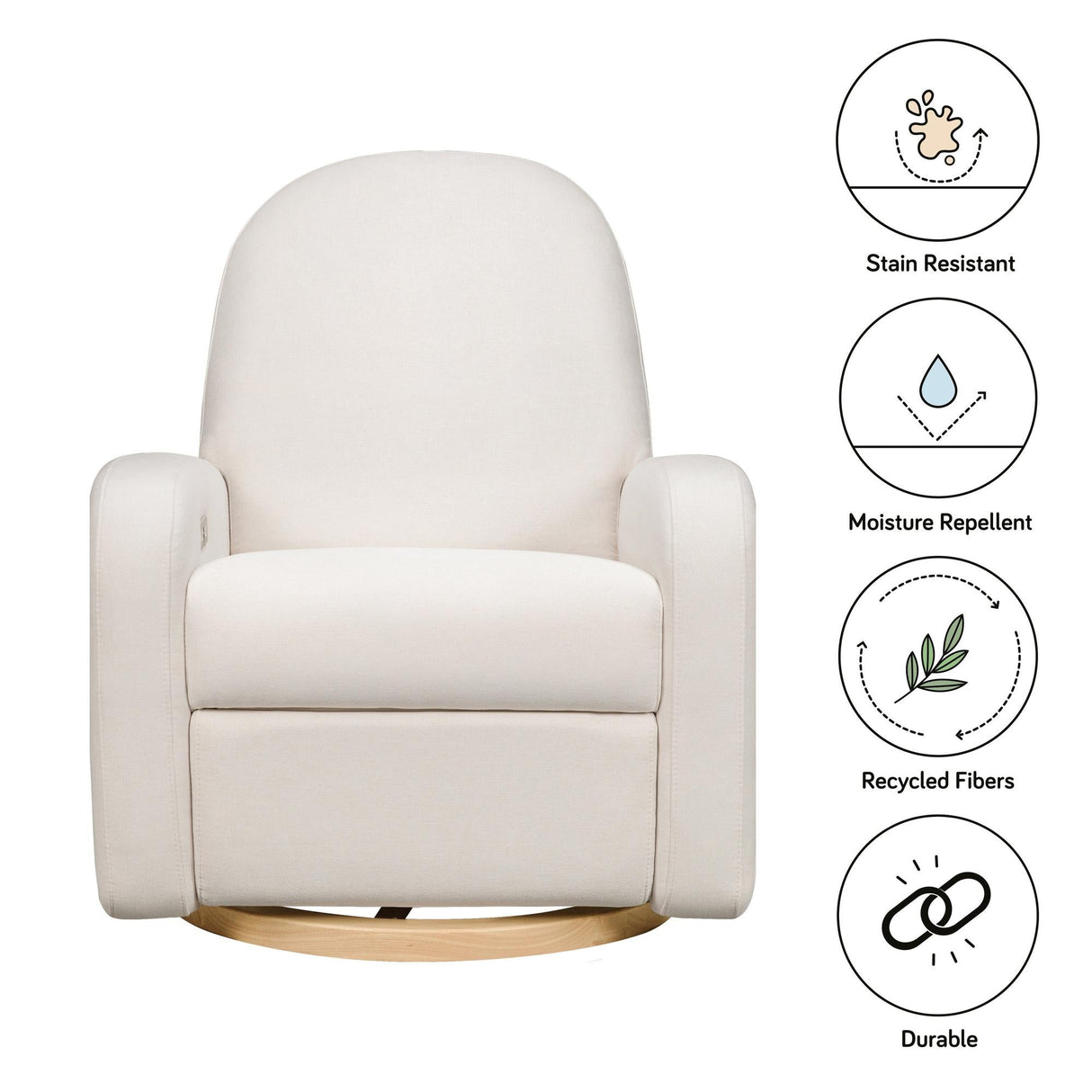 Babyletto Nami Electronic Recliner and Swivel Glider Recliner with USB port