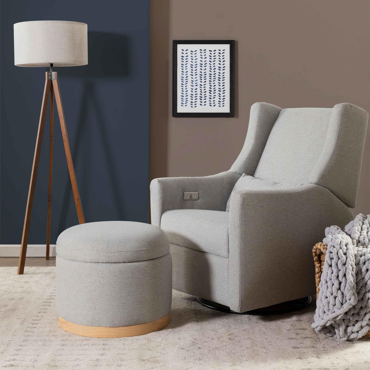 Babyletto Naka Storage Ottoman in Eco-Performance Fabric | Water Repellent & Stain Resistant