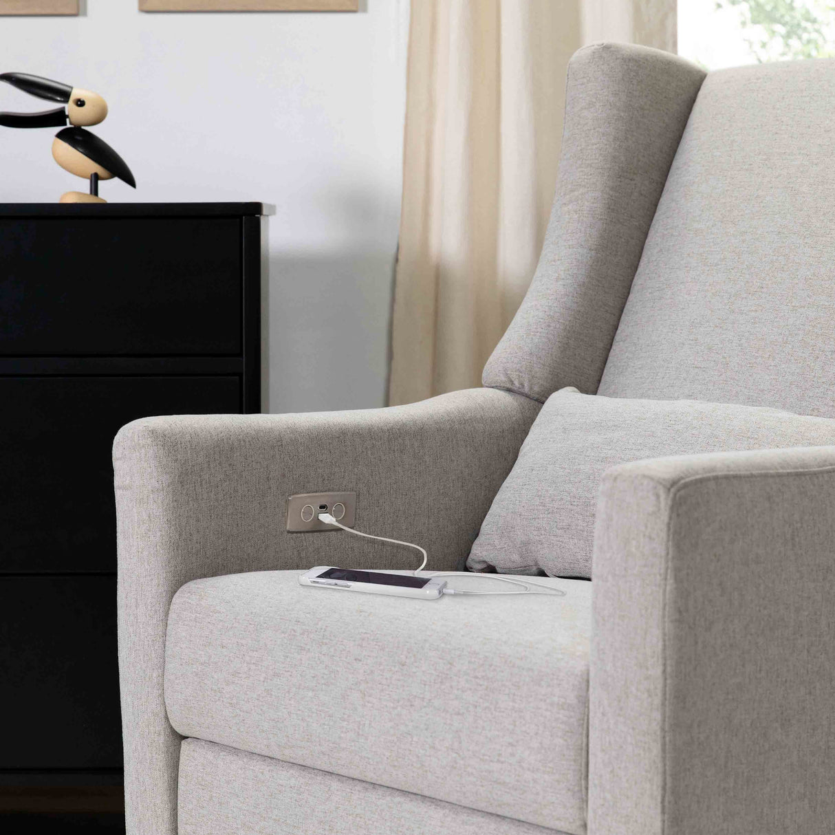 Babyletto Kiwi Electronic Recliner and Swivel Glider with USB port