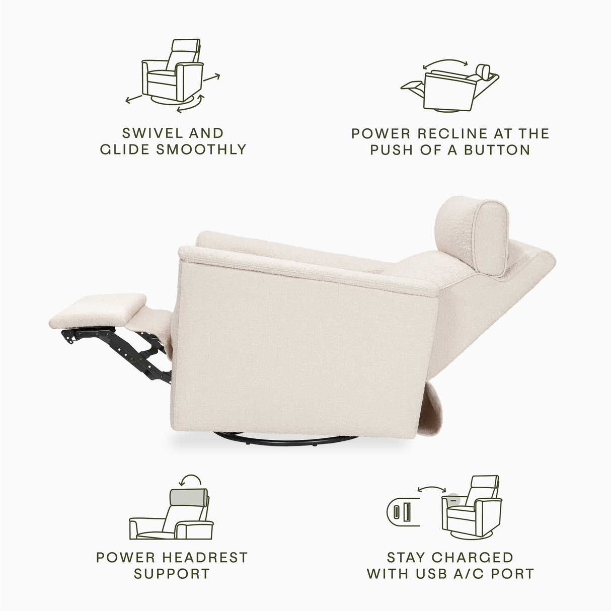 Namesake Willa Plus Power Glider Recliner + Power Headrest