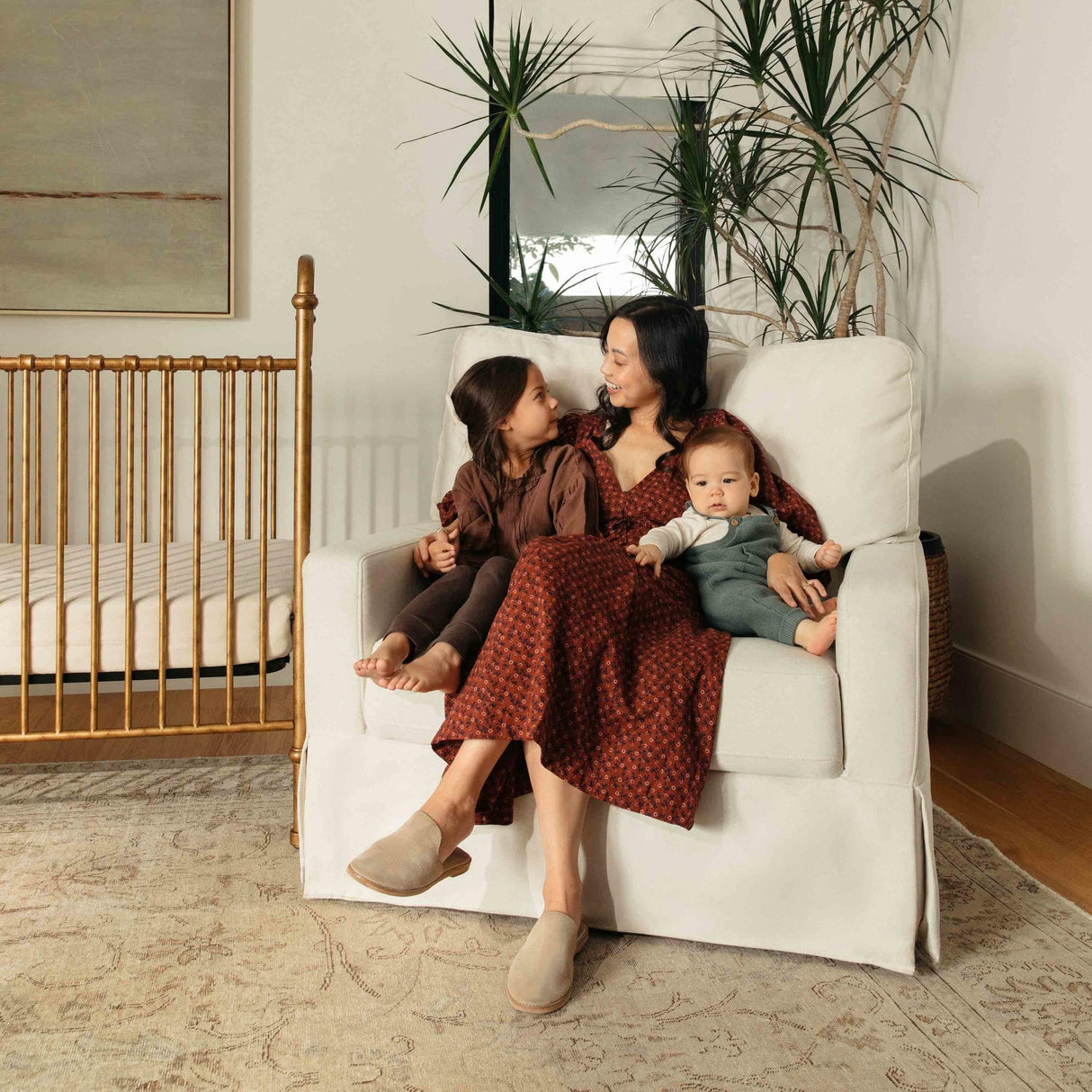 Namesake Crawford Pillowback Chair and a Half Comfort Swivel Glider