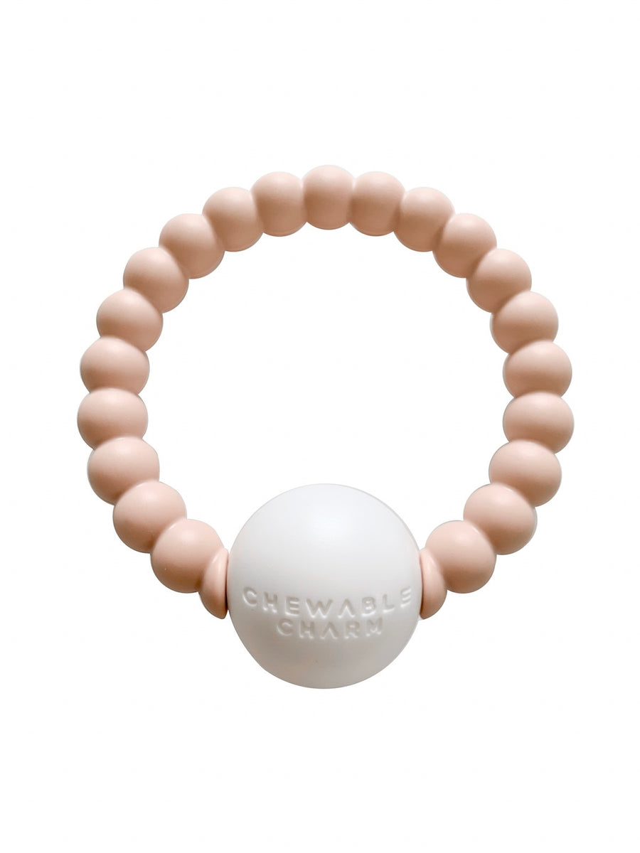 Teether Toy Rattle- Blush by Chewable Charm