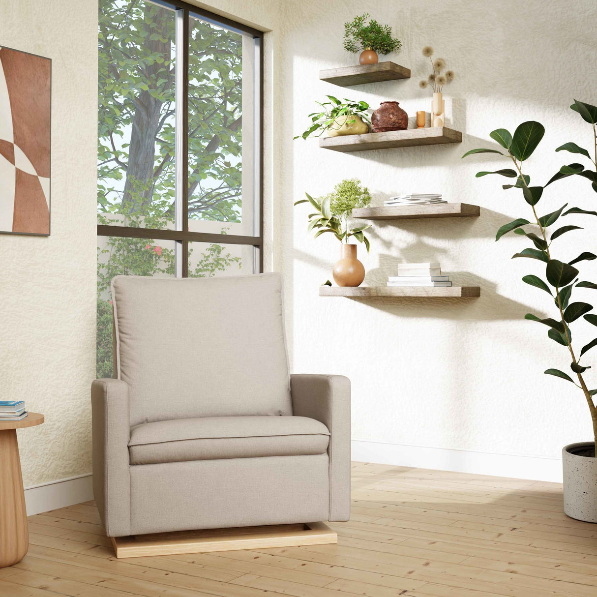 Babyletto Cali Pillowback Chair and a Half Glider in Eco-Performance Fabric | Water Repellent & Stain Resistant