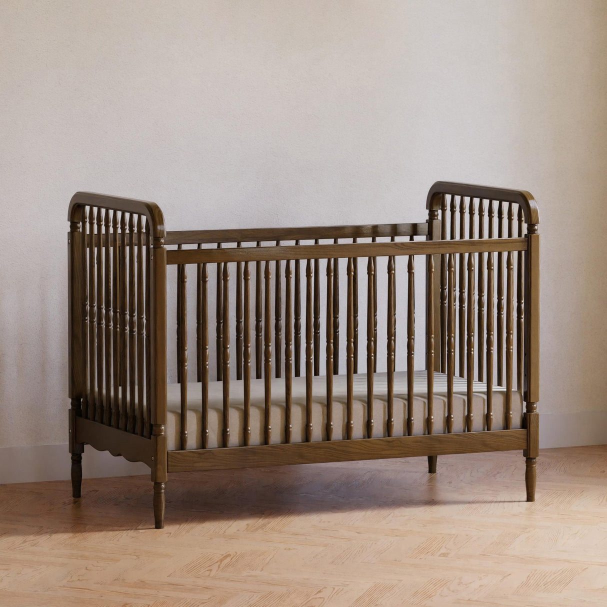 Namesake Liberty 3-in-1 Convertible Spindle Crib with Toddler Bed Conversion Kit