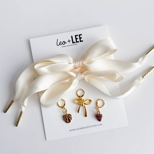 Satin Lace Charm Set w/ Gold Aglets by Leo + Lee