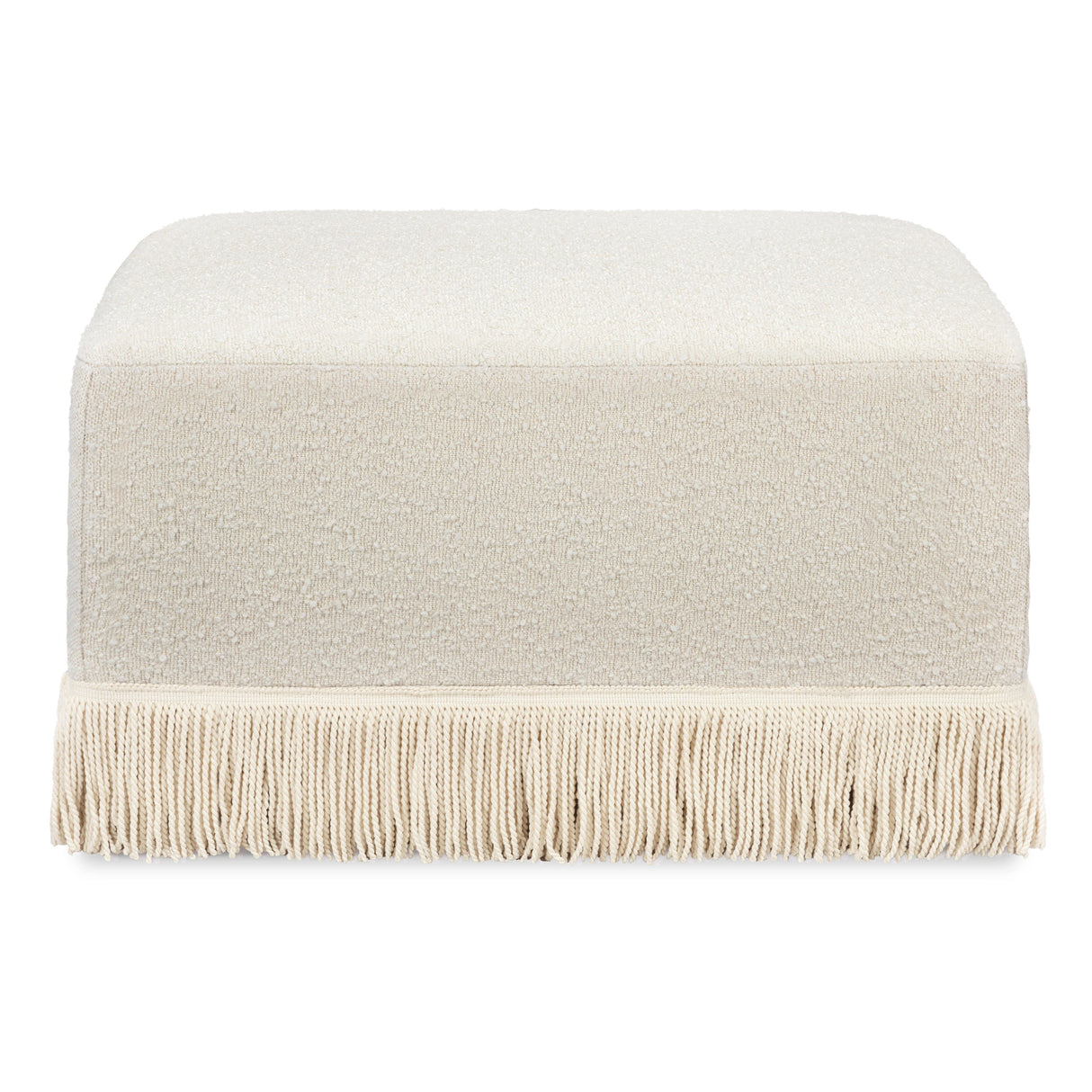 Namesake Crawford Gliding Ottoman | Boucle with Tassel Fringe