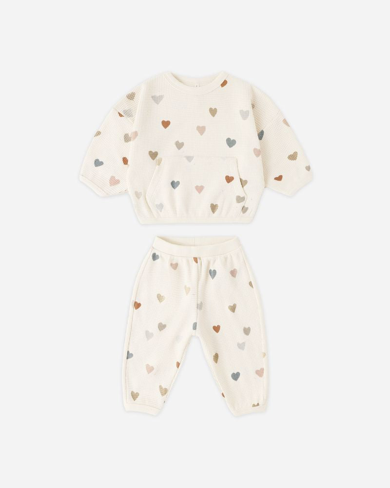 Waffle Sweater Set || Confetti Hearts by Quincy Mae