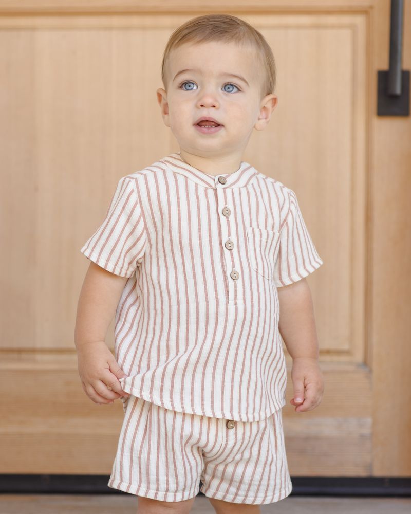 Jaxson Shirt || Vintage Stripe by Quincy Mae