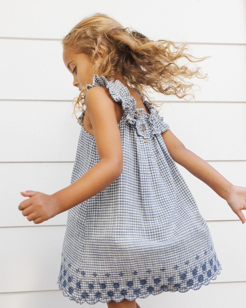 Lennon Dress || Marine Gingham by Rylee + Cru