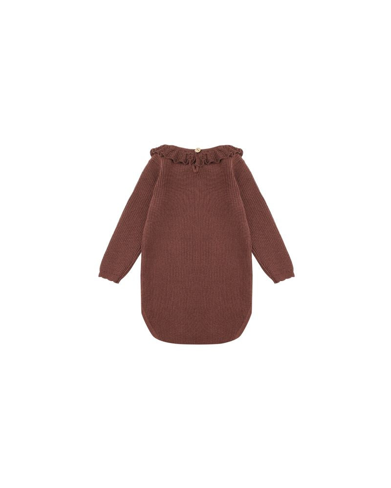 Ruffle Collar Bodysuit || Burgundy by Rylee + Cru