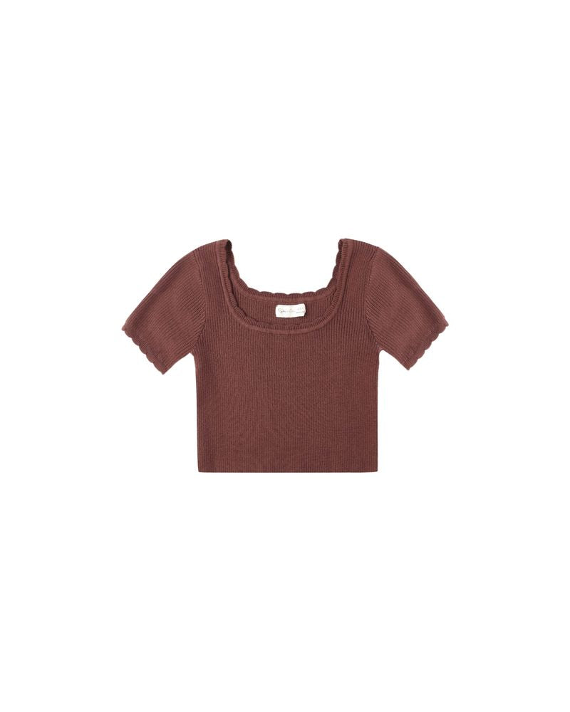 Scallop Tee || Burgundy by Rylee + Cru