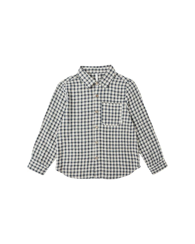 Collared Long Sleeve Shirt || Navy Check by Rylee + Cru