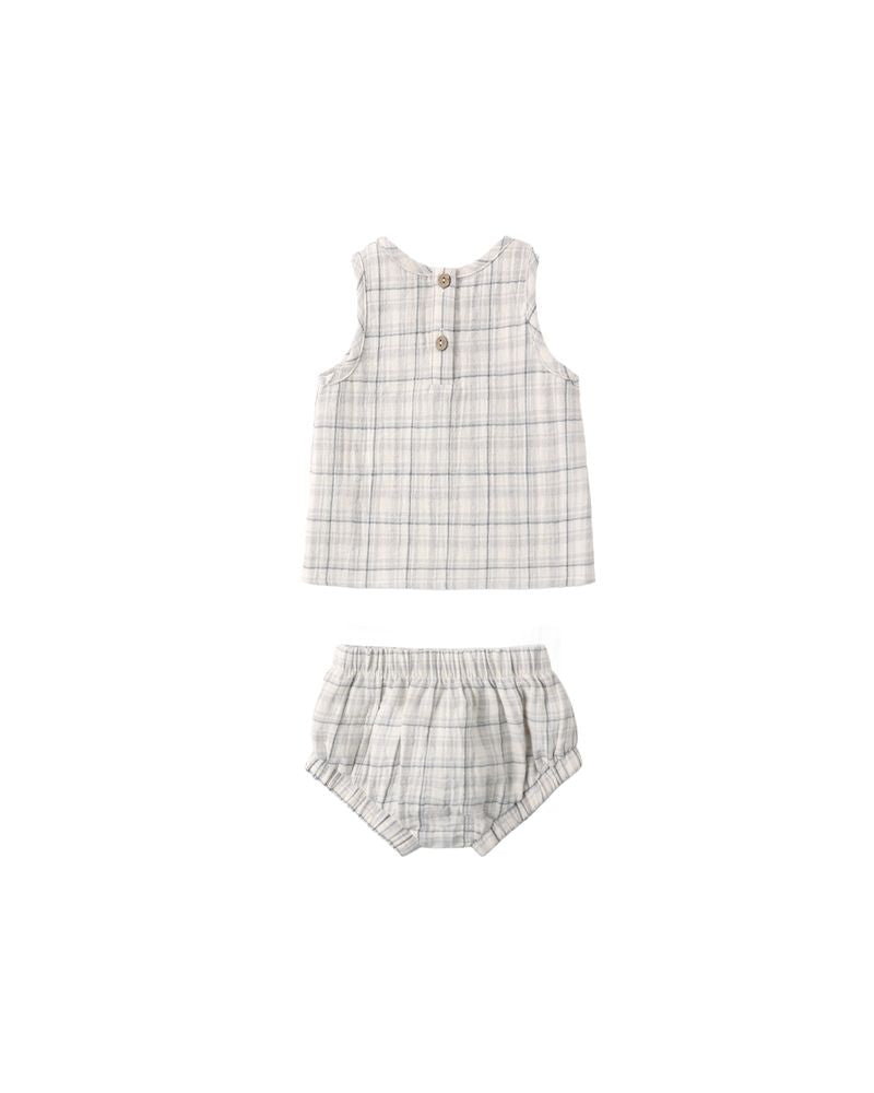 Woven Tank Set || Blue Plaid by Quincy Mae