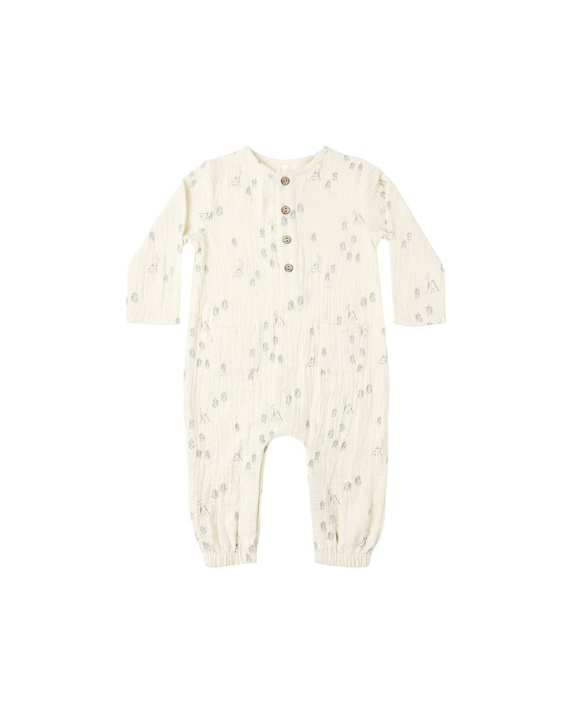 Long Sleeve Woven Jumpsuit || Woods by Rylee + Cru