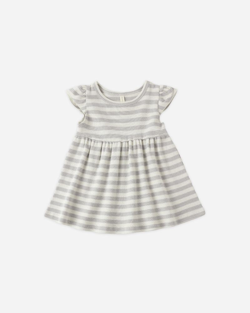 Flutter Sleeve Dress || Sky Stripe by Quincy Mae