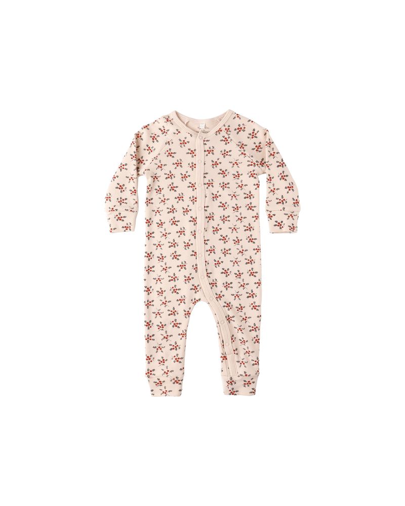 Organic Long John Pajamas || Holly Berry by Rylee + Cru